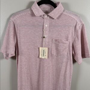 Duck Head Men's Short-Sleeve Striped Polo - Pink & White